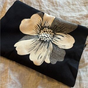 Black and cream floral scarf/wrap.